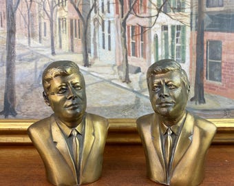 Sujetalibros John F. Kennedy de latón macizo auténtico, regalo para amantes de los libros