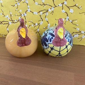 CBK Ltd. 鶏/雄鶏の置物花柄、雄鶏の陶器製～農場装飾、フォークアート装飾、鶏装飾、ビンテージ鶏装飾