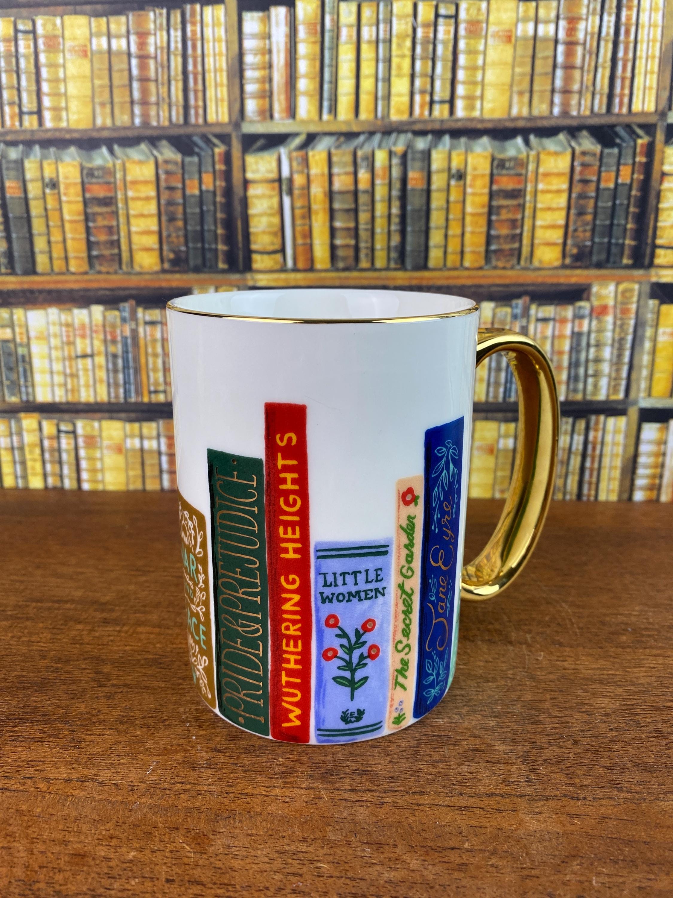 ライフルペーパー社ブッククラブ磁器マグカップ ゴールドハンドル付き