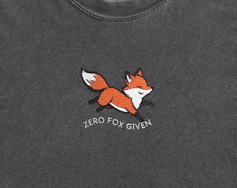 Embroidered Fox Shirt Funny Fox Pun Tee Silly Fox T Shirt Cute Fox Embroidery Top Woodland Animal Pun Gift For Fox Lover Forest Humor Tee