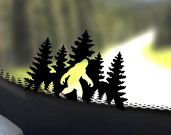 Bigfoot Tiny Decal Car Mirror Stickers Mirror Decal Vehicle Decals Sasquatch Sticker Easter Egg Decal Tiny Car Mirror Sticker