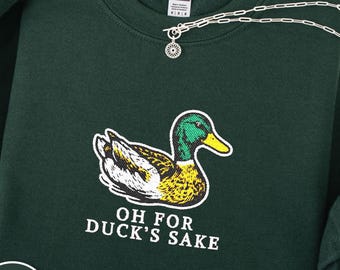 Embroidered Duck Sweatshirt With Sweet Duck Artwork Cozy Duck Crewneck Duck Lover Gift Ideal For Duck Fans Bird Lovers And Nature Enthusiast