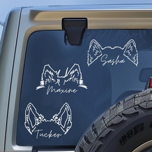 Custom Pet Car Decal Custom Pet Stickers for Car Dog Ear Car Decal Custom Dog Sticker Dog Memorial Dog Name Decal Personalized Dog