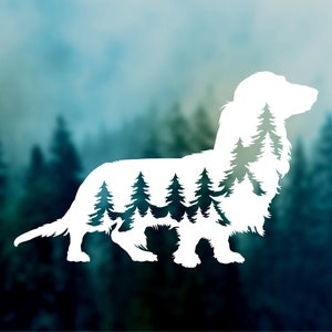 Dachshund Dog Decal Car Decal Dachshund Sticker Durable Waterproof Vinyl Sticker for Car Window Decal Laptop Decal Water Bottle Decal