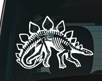 Stegosaurus Dinosaur Decal Car Decal Stegosaurus Dino Sticker Durable Waterproof Vinyl Sticker for Car Laptop Water Bottle Stegosaurus Skele