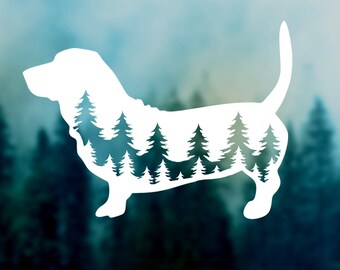 Bassett Hound Dog Decal Car Decal Bassett Hound Sticker Durable Waterproof Vinyl Sticker for Car Laptop Water Bottle Hydro Flask