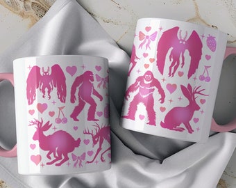 Valentine's Day Cryptid Mug Mothman Mug Cryptid Mug Gift for Cryptid Lover Gift for Mothman Lover Coffee Mug Mothman Gift Cryptid Tea Mug