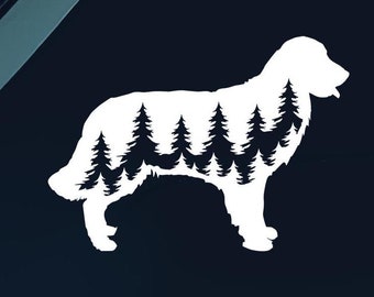 Golden Retriever Dog Decal Car Decal Golden Retriever Sticker Durable Waterproof Vinyl Sticker for Car Window Decal Laptop Decal