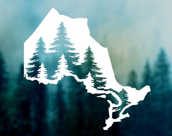 ONTARIO Province with Trees Decal | Car Decal, Canada Sticker, Durable Waterproof Vinyl Sticker for Car, Laptop, Water Bottle