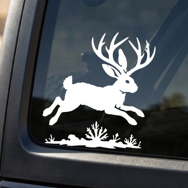 Jackalope Decal Jackalope Car Window Sticker Cryptid Decal Gift For Jackalope Fan Cryptid Sticker Cryptid Car Accessories Jackalope Gift