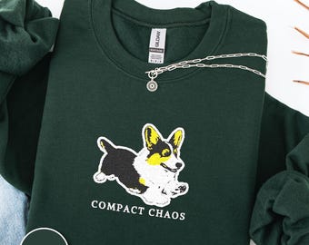 Cute Embroidered Corgi Sweatshirt With Adorable Corgi Artwork Cozy Dog Lover Pullover Corgi Lover Gift Thoughtful Gift For Dog Moms