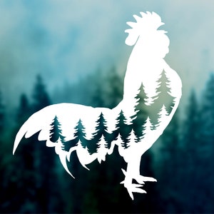 Rooster Decal | Rooster Stickers, Nature Stickers, Nature Car Decal, Laptop Stickers, Laptop Decals, Chicken Sticker, Chicken Stickers