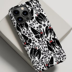 Capa para iPhone Cryptid, capa para celular Mothman, paranormal, iPhone 16, 15, 14, 13 Pro Max, design Mothman, presentes para amantes de Cryptid, capa exclusiva para iPhone
