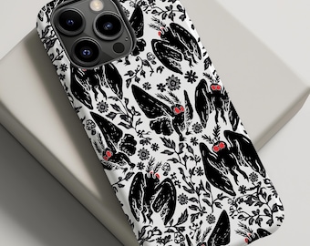 Mothman iPhone Case Cryptid Phone Case Paranormal iPhone 16 15 14 13 Pro Max Mothman Design Gifts for Cryptid Lovers Unique iPhone Case