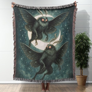 Mothman Blanket for Couple Gift for Anniversary Gift for Wedding Mothman Gift Cryptid Tapestry Gift for Couple Mothman Blanket