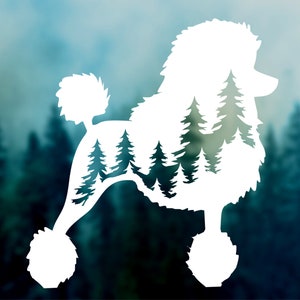Poodle Decal Car Decal Poodle Sticker Durable Waterproof Vinyl Sticker for Car Window Decal Laptop Decal Water Bottle Decal Hydro Flask