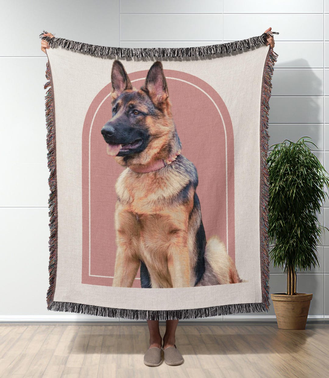 Personalized Dog Photo Blanket Custom Woven Throw Pet Memorial Gift Dog ...