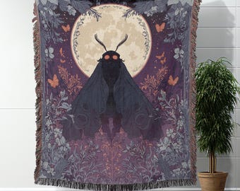 Mothman Woven Blanket Cryptid Throw Blanket Gift For Mothman Lover Cryptid Fan Gift Unique Mothman Gift For Believers Creature Collector