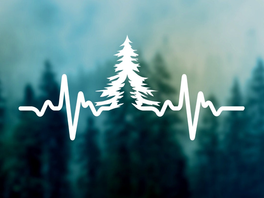 EKG Tree Decal EKG Sticker, EKG Stickers, Nature Car Decal, Bumper