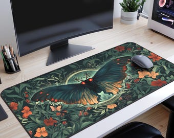 Mothman Desk Mat Gift for Cryptid Lover Gaming Mouse Pad Large Desk Mat Witchy Desk Mat Mothman Playmat Cryptid Mouse Pad Gift for Gamer