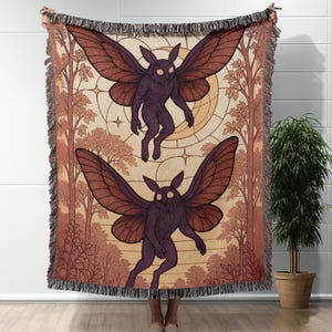 Mothman Blanket for Couple Gift for Anniversary Gift for Wedding Mothman Gift Cryptid Tapestry Gift for Couple Mothman Blanket