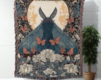 Mothman Cryptid Throw Blanket Woven Blanket Gift For Mothman Enthusiast Creature Collector Gift Cryptid Believer Gift Unique Gift For Fans