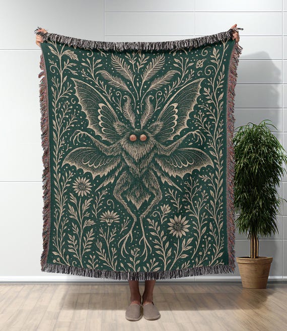 Mothman Blanket for Couple Gift for Anniversary Gift for Wedding Mothman Gift Cryptid Tapestry Gift for Couple Mothman Blanket Cryptid Lover