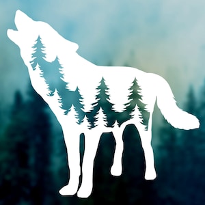 Wolf Decal | Wolf Stickers, Nature Stickers, Nature Car Decal, Laptop Stickers, Laptop Decals, Wolf Sticker, Howling Wolf Stickers
