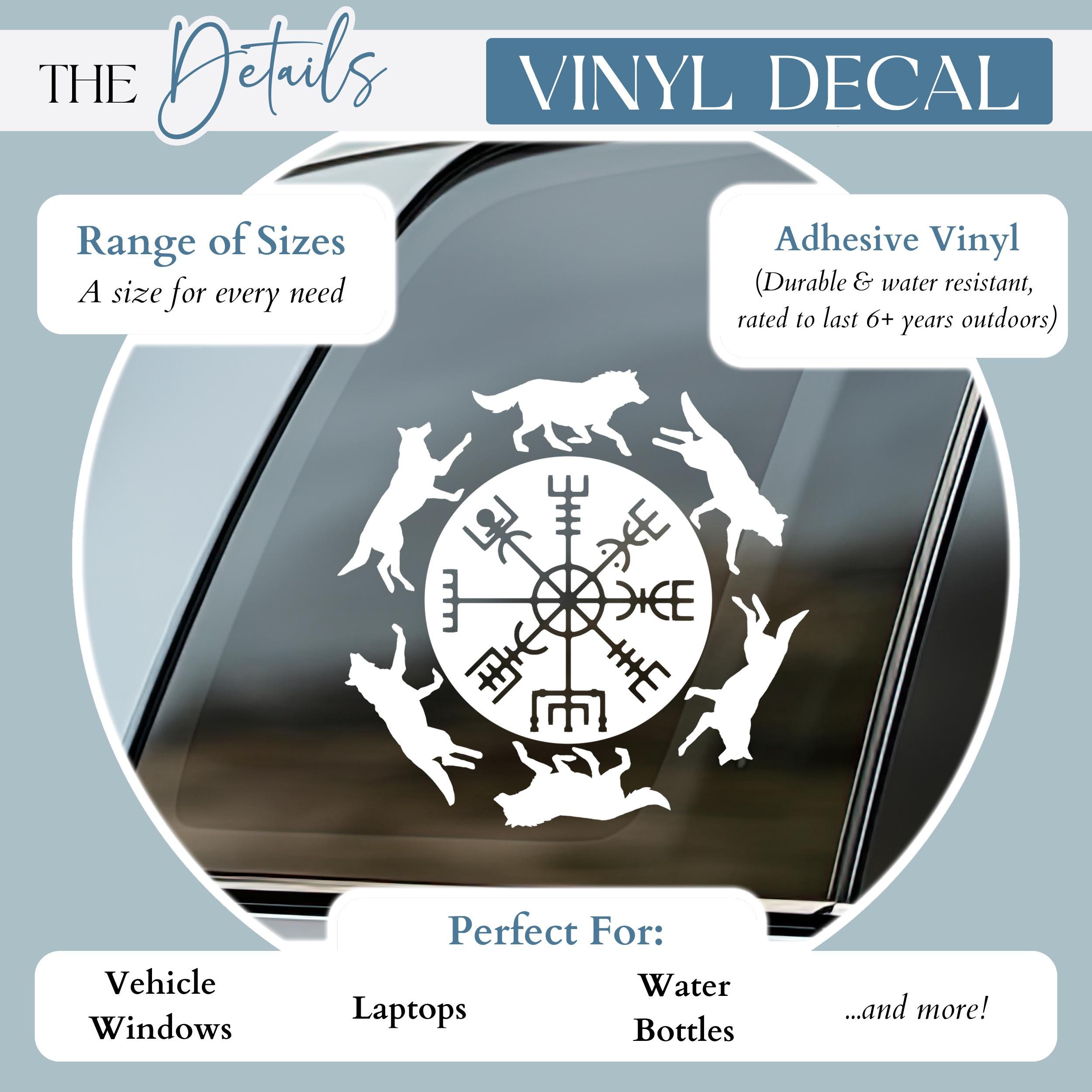 Viking Wolf Decal Norse Vegvisir Compass Celtic Knot Car Window Sticker ...