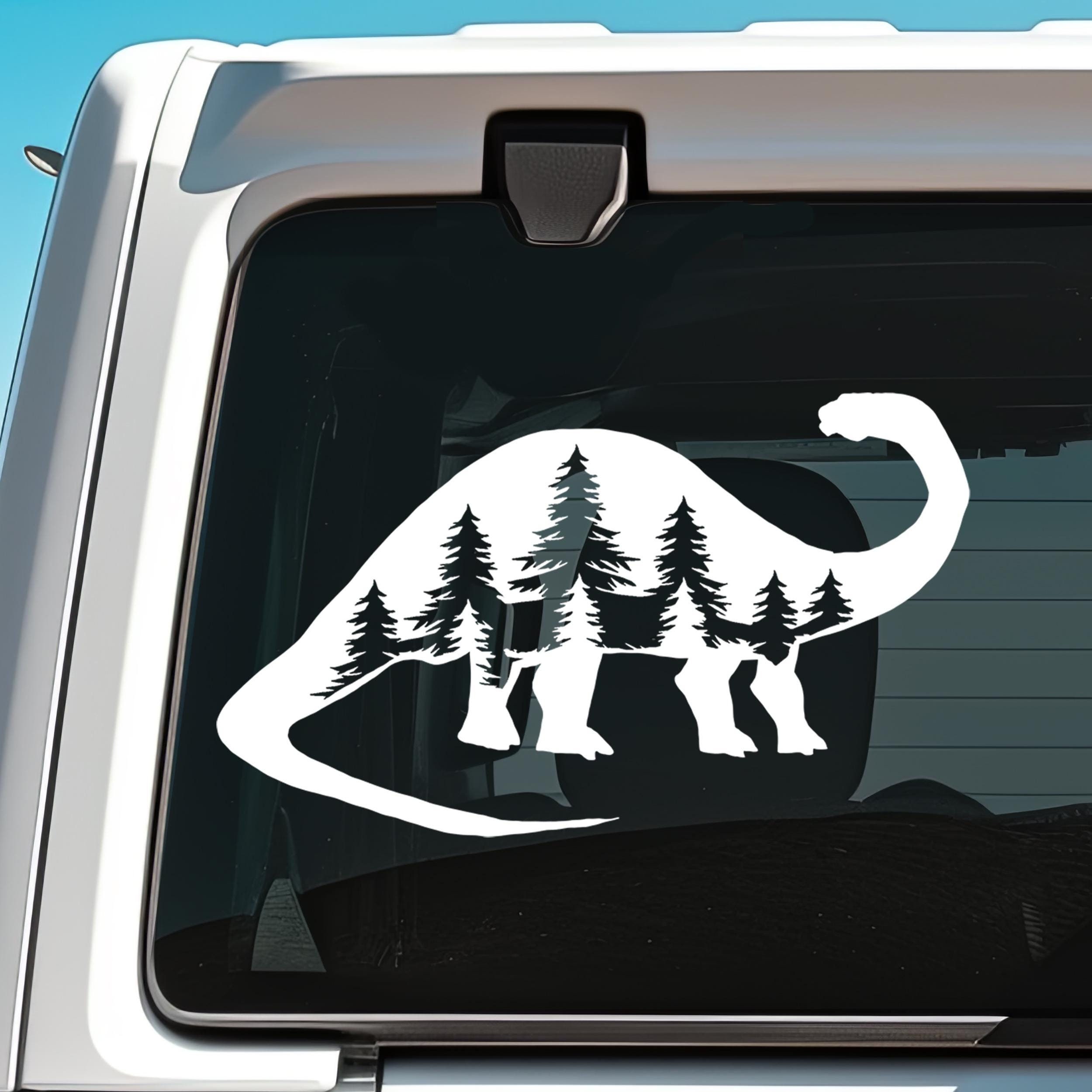 Brontosaurus Dinosaur With Trees Decal Car Decal Longneck Dino Sticker ...