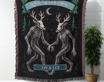 Wendigo Blanket Wendigo Couple Personalized Blanket Gift for Anniversary Gift for Wedding Wendigo Gift Custom Tapestry Gift for Couple