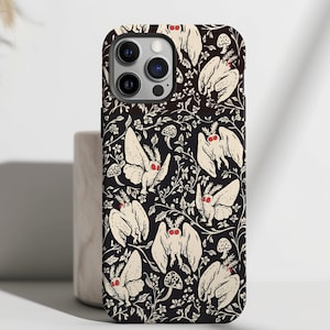 Capa para iPhone Cryptid Mothman, capa paranormal para celular, design Mothman, capa para iPhone 16, 15, 14, 13 Pro Max Plus, presentes para entusiastas de Mothman