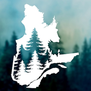 QUEBEC Province with Trees Decal | Car Decal, Canada Sticker, Durable Waterproof Vinyl Sticker for Car, Laptop, Water Bottle