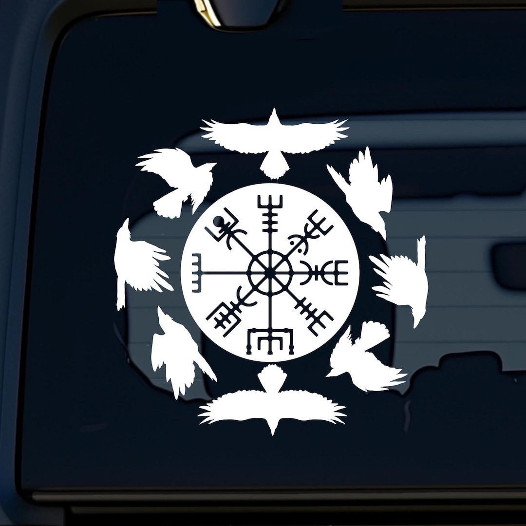 Norse Raven Decal Viking Compass Vegvisir Celtic Knot Car Window ...