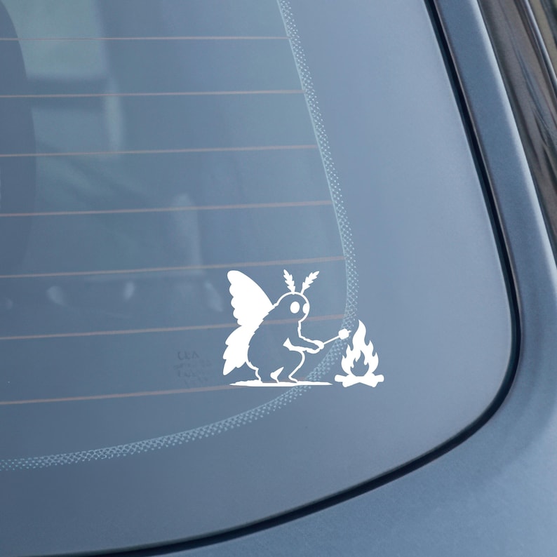 Mini Mothman Decal Moth man Car Window Sticker Cryptid Decal Gift For Mothman Fan Cryptid Sticker Cryptid Car Accessories Mothman Gift image 7