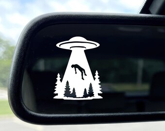 Mini UFO Alien Decal Alien UFO Car Window Sticker Cryptid Decal Gift For Cryptid Fan Sticker Alien Cryptid Car Accessories Alien Gift Hidden