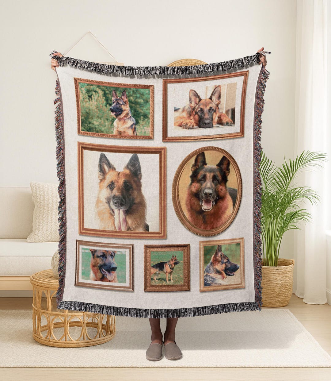 Personalized Dog Photo Blanket Custom Woven Blanket With Dog Photo ...