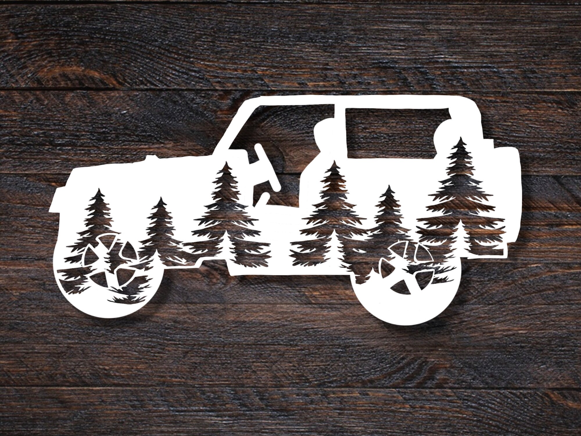 Offroad Vehicle With Trees Decal Car Decal 4x4 Nature Etsy