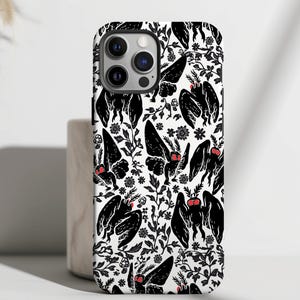 Mothman iPhone-skal Cryptid Telefonskal Paranormalt iPhone 16 15 14 13 Pro Max Mothman Design Gåvor för Cryptidälskare Unikt iPhone-skal bild 3