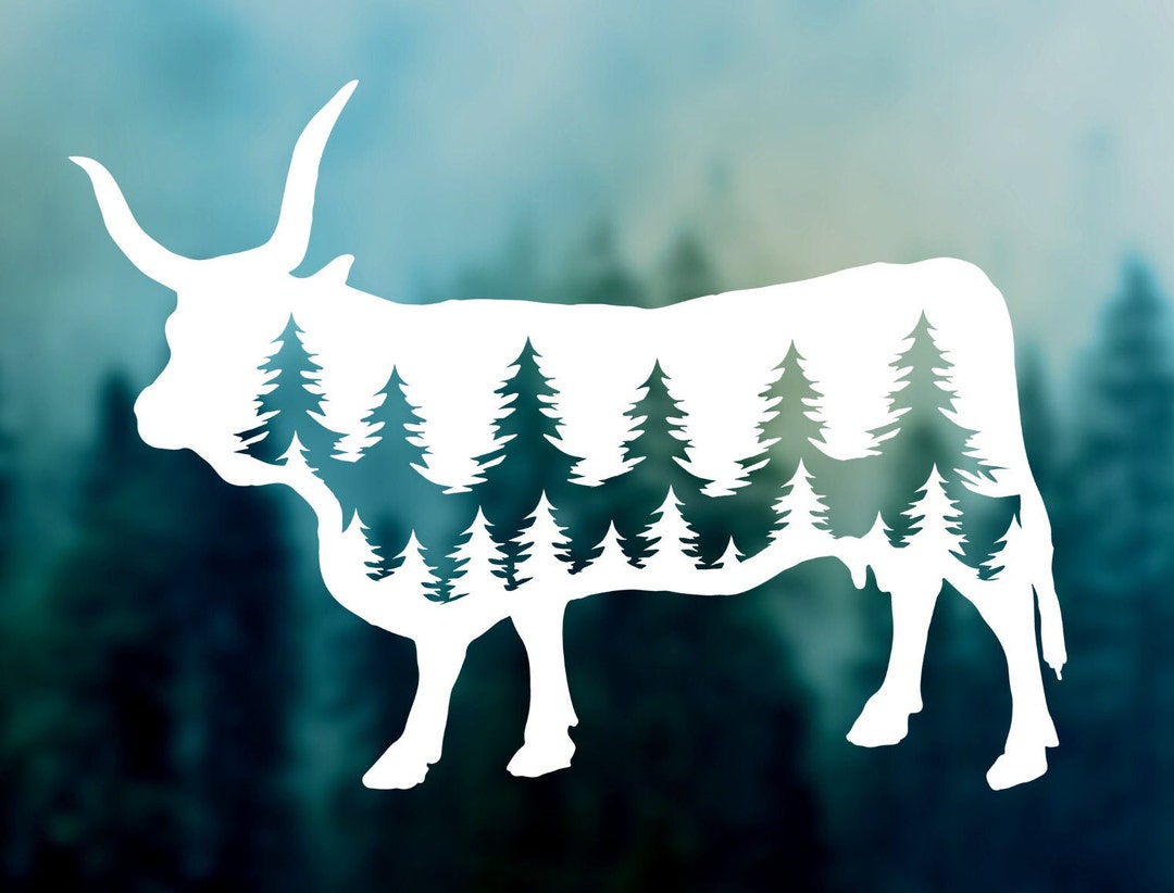 Cow Decal | Cow Stickers, Nature Stickers, Nature Car Decal, Laptop ...