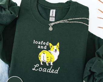 Embroidered Corgi Sweatshirt With Adorable Corgi Artwork Cozy Dog Lover Pullover Corgi Lover Gift Thoughtful Gift For Dog Moms