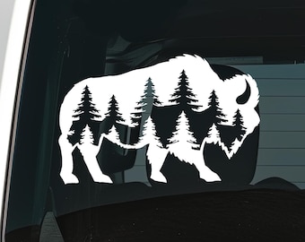 Bison Decal Car Decal Bison Buffalo Sticker Durable Waterproof Vinyl Sticker for Car Window Sticker Laptop Water Bottle Hydro Flask