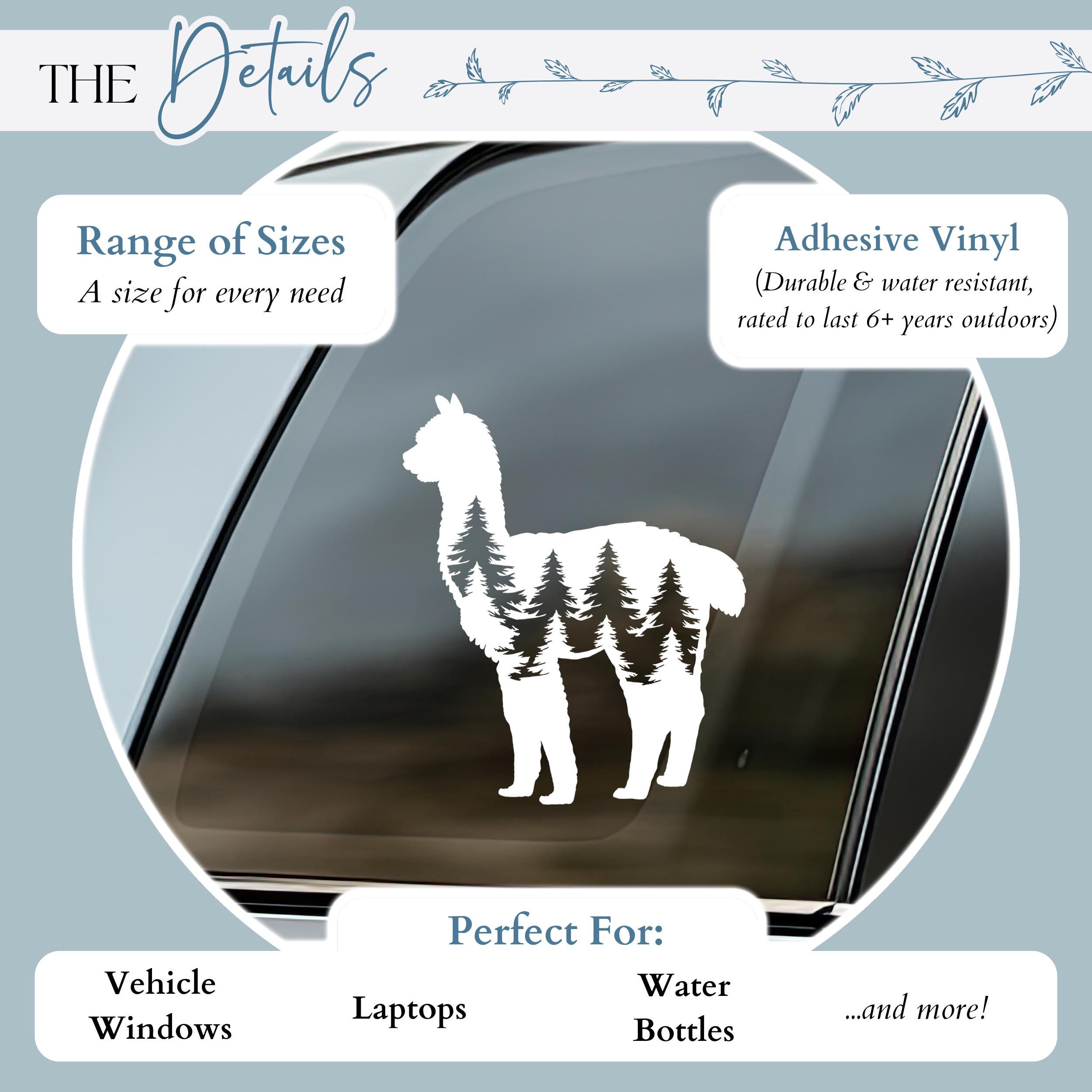 Alpaca Decal Alpaca Stickers Car Decal Car Sticker Durable Waterproof ...