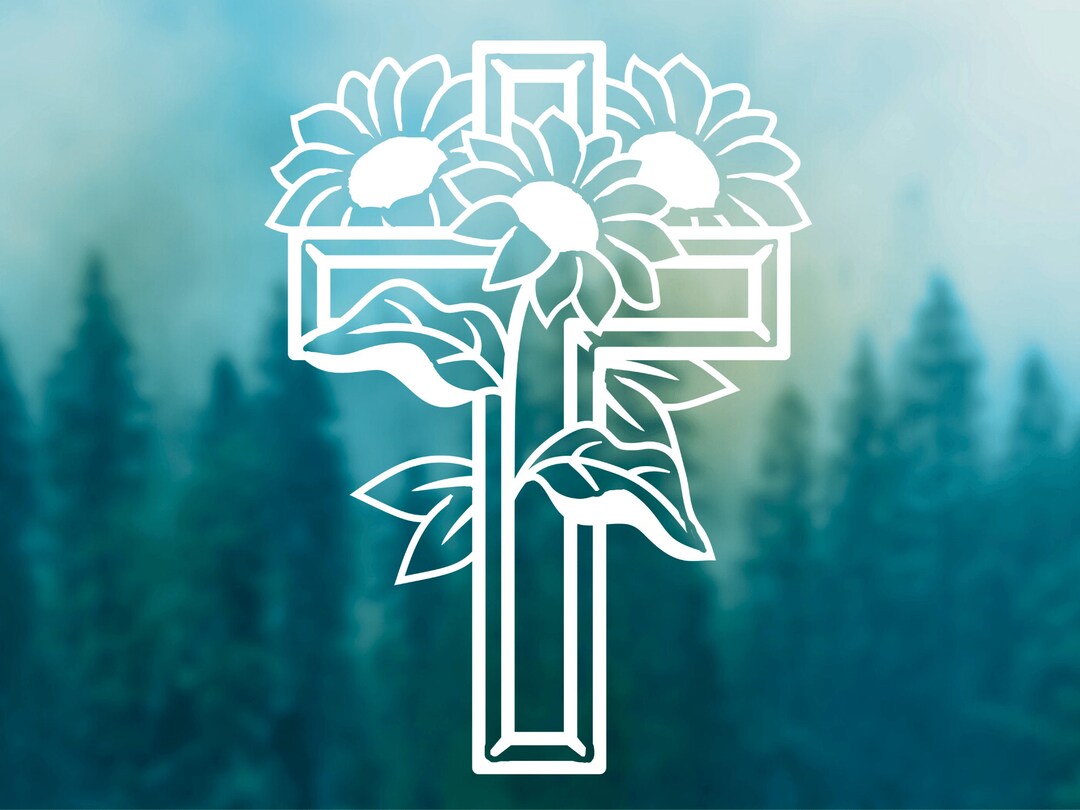 Faith Car Window Decal Floral Cross Sticker for Car or Truck Faith ...