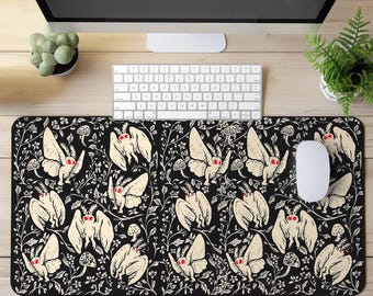 Mothman Desk Mat Gift for Cryptid Lover Gaming Mouse Pad Large Desk Mat Witchy Desk Mat Mothman Playmat Cryptid Mouse Pad Gift for Gamer