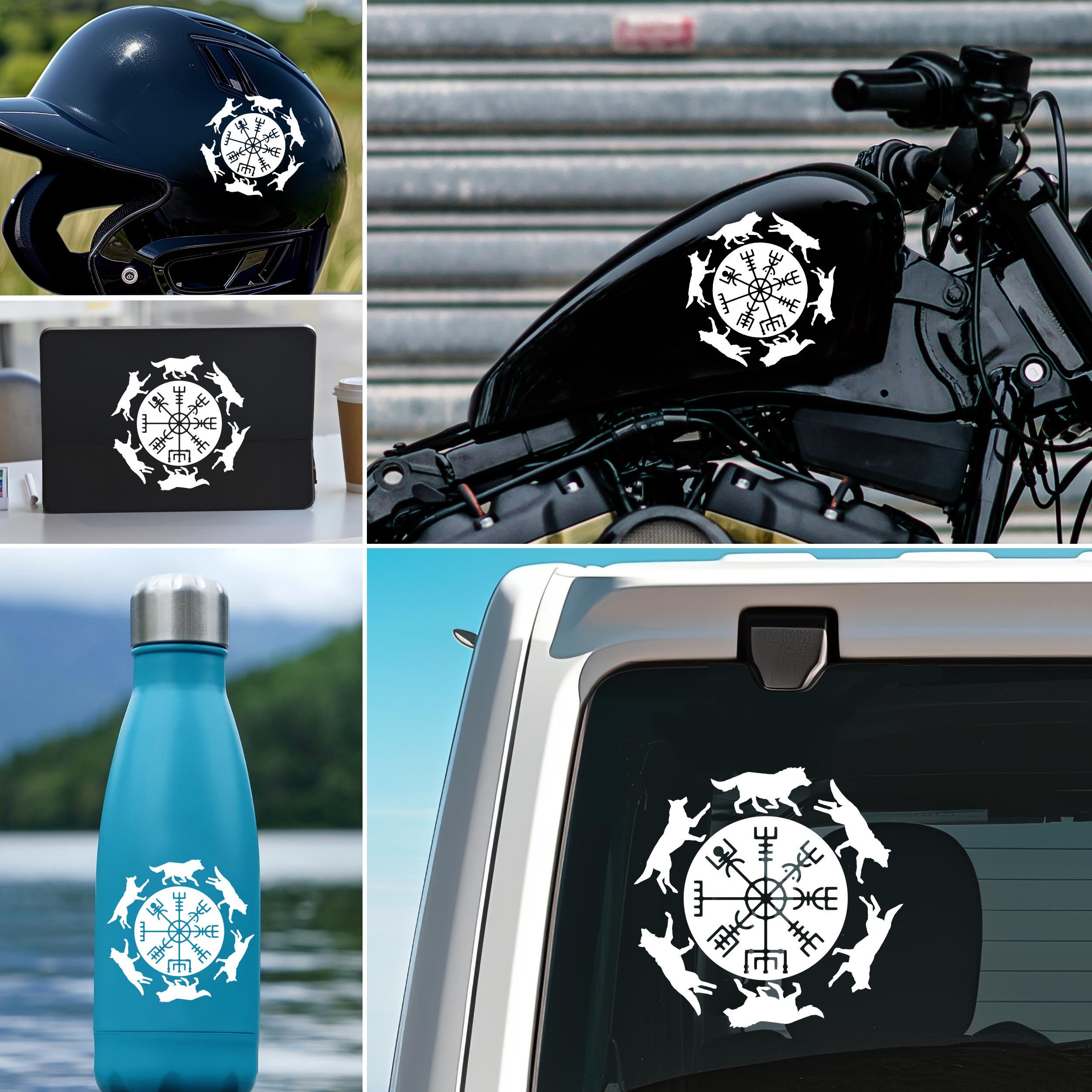 Viking Wolf Decal Norse Vegvisir Compass Celtic Knot Car Window Sticker ...