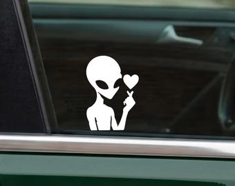 Mini Alien Decal Alien UFO Car Window Sticker Cryptid Decal Gift For Cryptid Fan Sticker Alien Cryptid Car Accessories Alien Gift Hidden