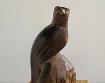 Vintage Hand Carved Eagle | Ironwood Bird Statue | Bird Decor