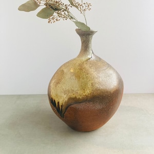 Vintage Ceramic Vase | Signed Studio Pottery | Fluted Floral Vase