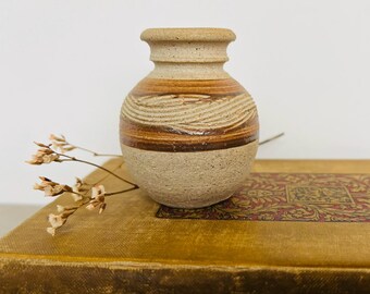 Earthy Ceramic Vase | Studio Pottery | Miniature Stoneware